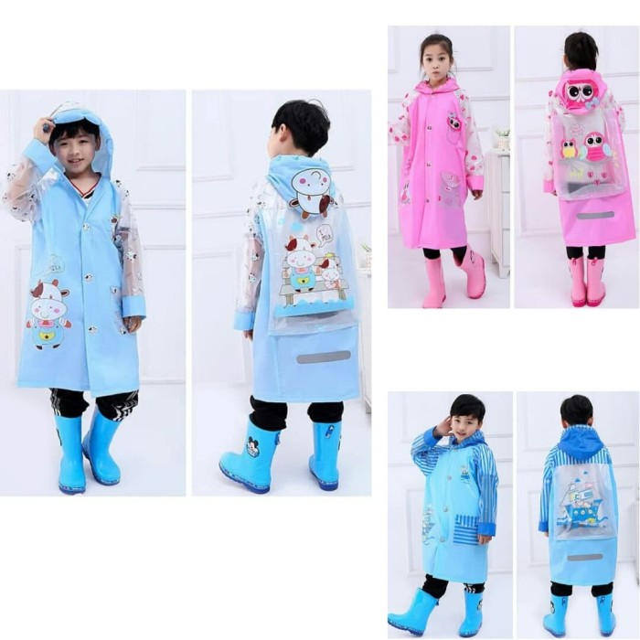 Jual MANTEL JAS HUJAN ANAK SEKOLAH LUCU KARAKTER MOTIF GAMBAR KARTUN