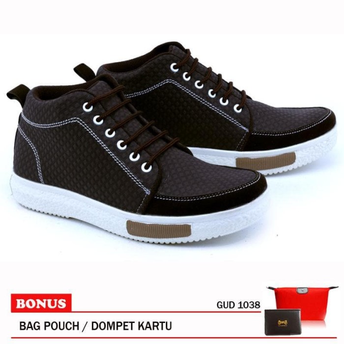 Garsel-Sepatu Boots Pria GUD 1038 Coklat Tua