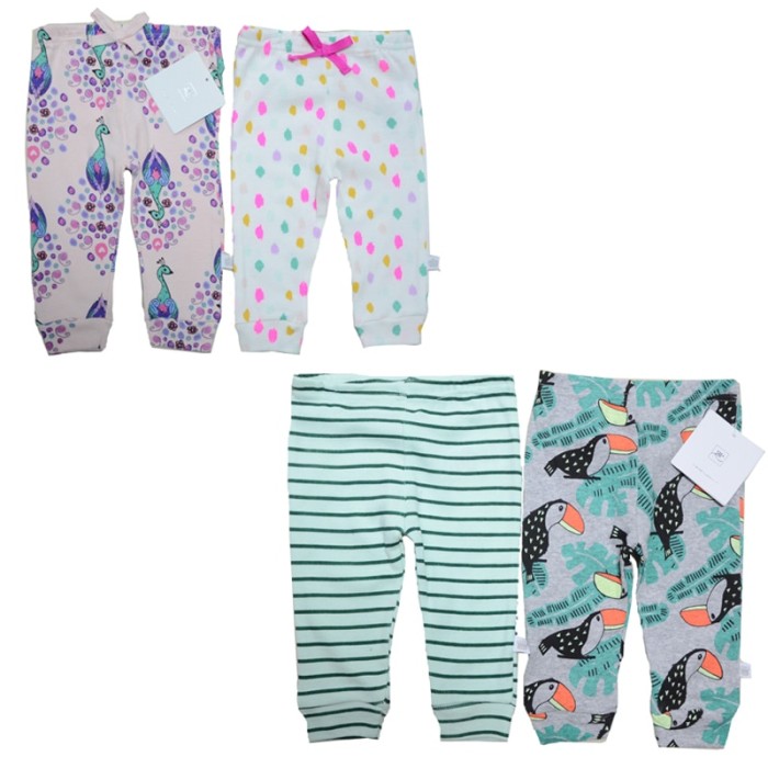 Kiddiezoom 4-Pack Newborn Pants Baby and Toddler Unisex Cotton trousers Pants