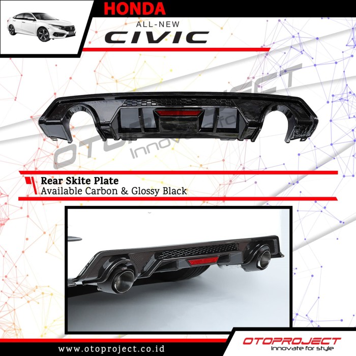 Jual REAR SKID PLATE ALL NEW CIVIC CARBON Kab. Tangerang otoproject