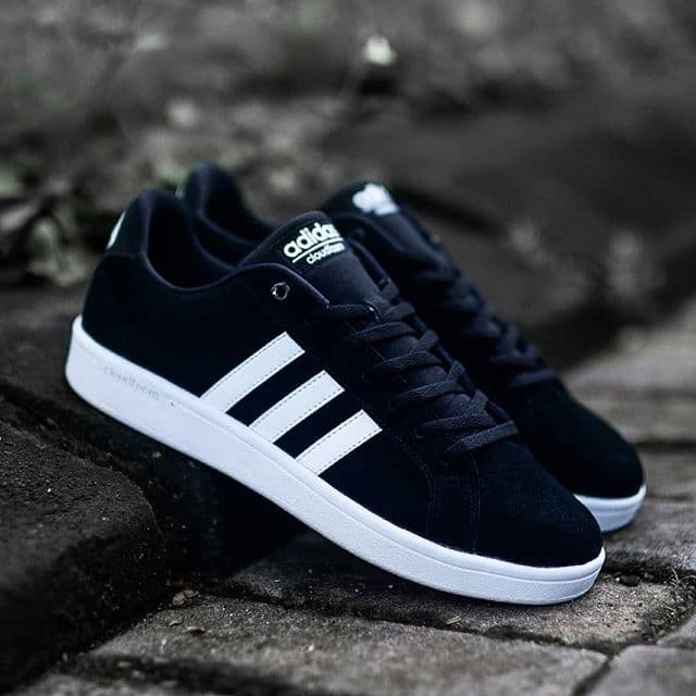 adidas neo cloudfoam black and white