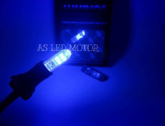 LAMPU LED T10 BIRU . LAMPU KOTA SENJA WARNA BIRU