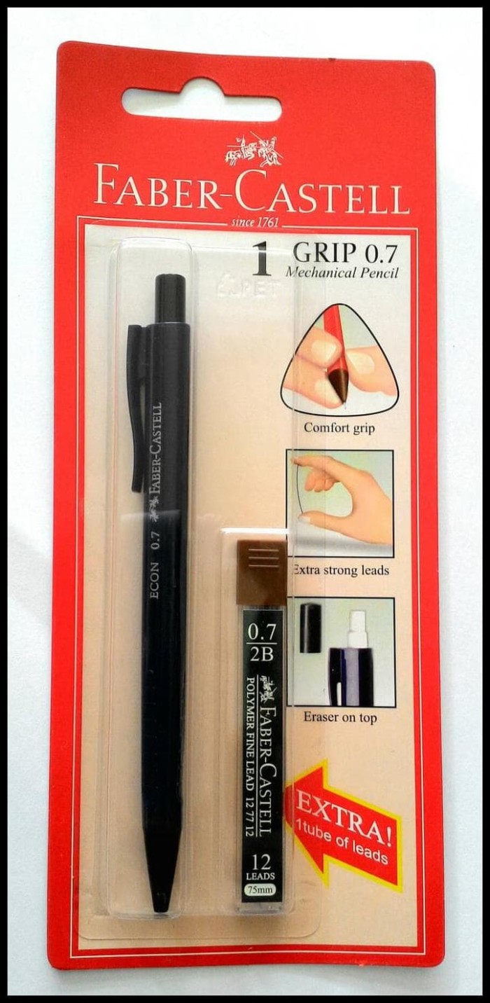 Faber-Castell Grip Plus Mechanical Pencil Petrol Barrel Eraser Refills 0.7mm Super-Polymer 0.7mm HB Leads Faber-Castell Grip Plus Mechanical Pencil Petrol Barrel Eraser Refills 0.7mm Super-Polymer 0.7mm HB Leads