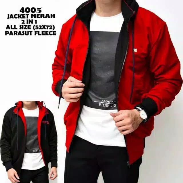 Jual Jaket pria bolak balik parasut murah jaket hoodie
