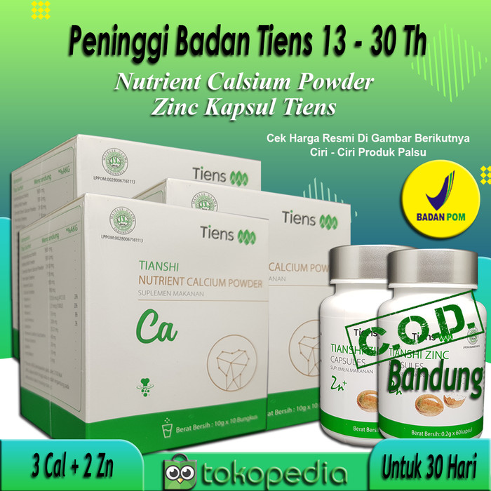 Promo Paket Peninggi Badan Tiens 30 Hr ( 3 NHCP + 2 zinc) - 1 cal dan 1 zn
