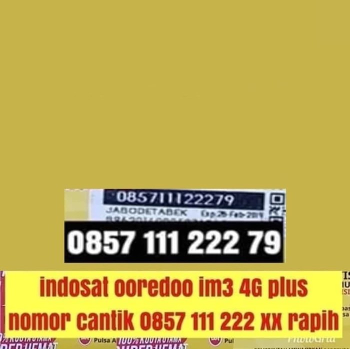 kartu perdana indosat ooredoo 4G lte im3 nomer cantik nomor cantik