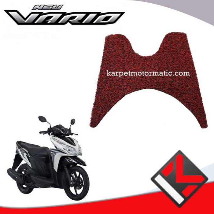 KARPET MOTOR HONDA VARIO TECHNO | Kualitas Premium Tebal 1,5Cm RED - Hitam