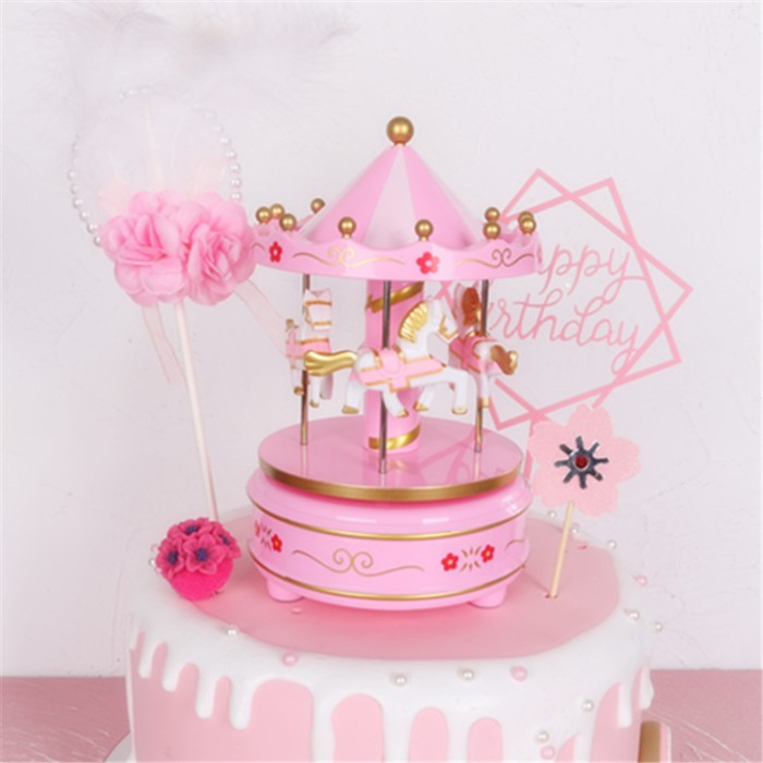 Jual Musical Carousel Cake Toppers Newborn Baby Boy First Birthday
