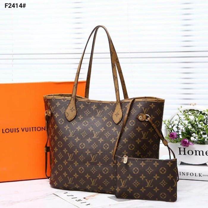 Jual Louis Vuitton Neverfull Bag F2414 Khaki Kota Batam Jual Louis Vuitton Neverfull Bag F2414
