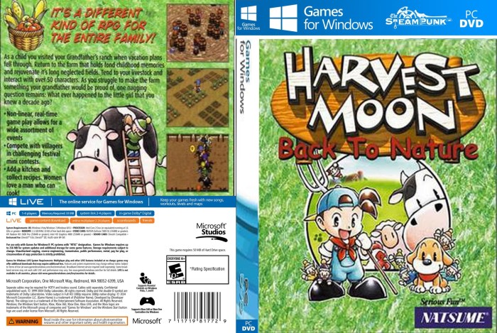 Jual Harvest Moon back to nature Pc laptop - Kota Depok 