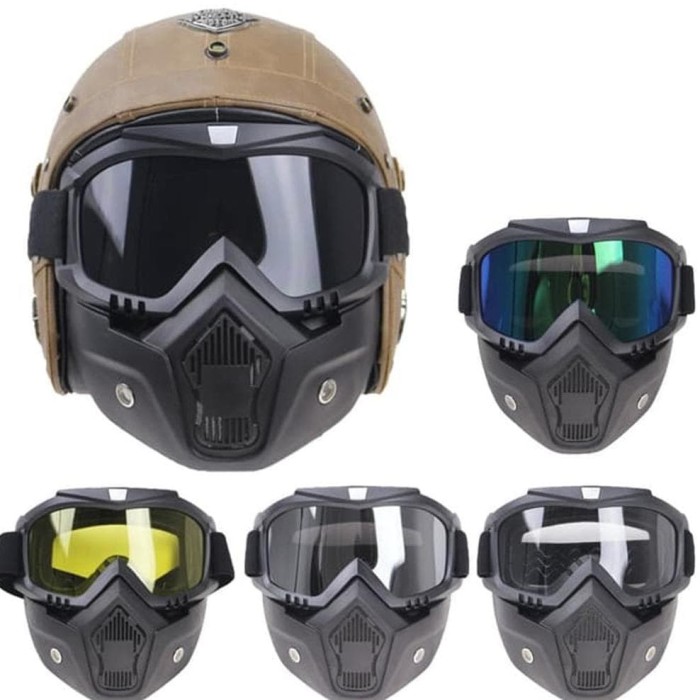 Ternama Kacamata Goggle Helm Masker Motor Set Paintball Airsoftgun