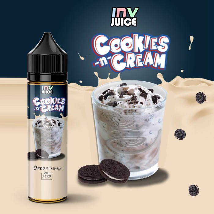 Jual Liquid Vape INV Juice Cookies n Cream 60ML 0Nic Legal LCV Mox