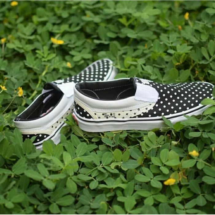 polka dot vans slip on
