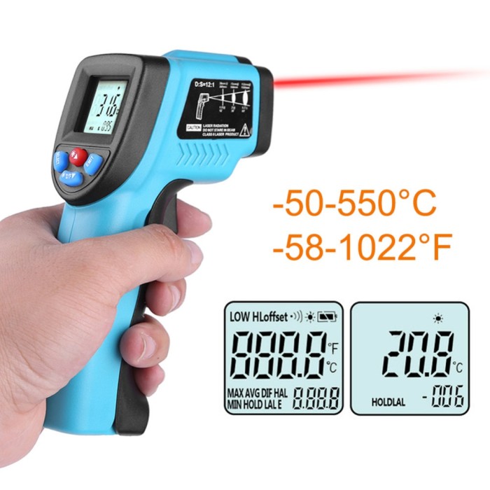 GM550 Digital Infrared Thermometer Pyrometer Aquarium Laser Thermometer