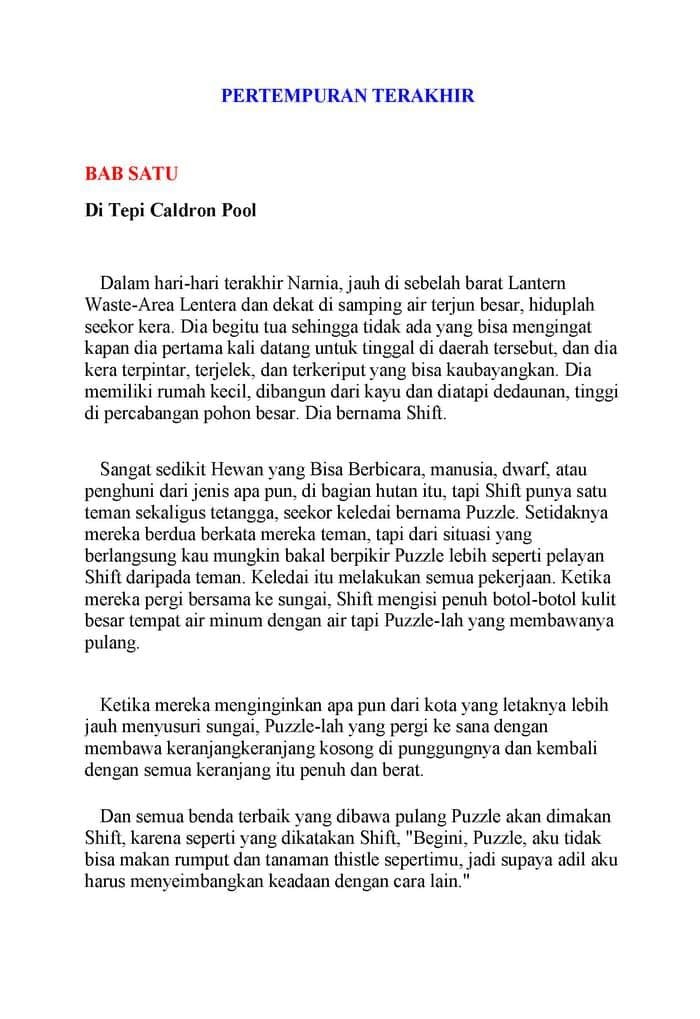 Novel Narnia Pertempuran Terakhir Pdf