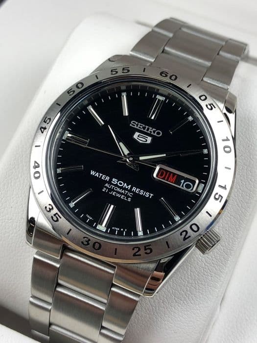 seiko 5 automatic black watch snke01k1