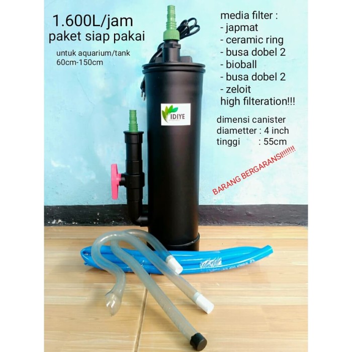 Jual filter canister diy/canister diy/canister 1600L/jam fullset Kota
