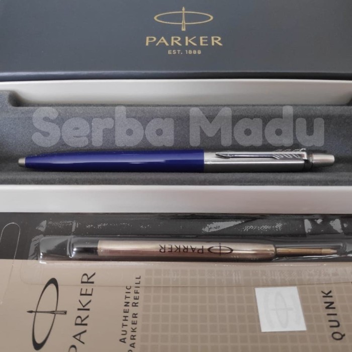 Newest clip model Parker jotter red ball pen blue fine refill original genuine