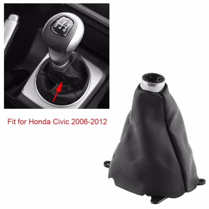 Qiilu Car Gear Shift Stick Gaiter Boot PU Leather Dust Cover Replacement