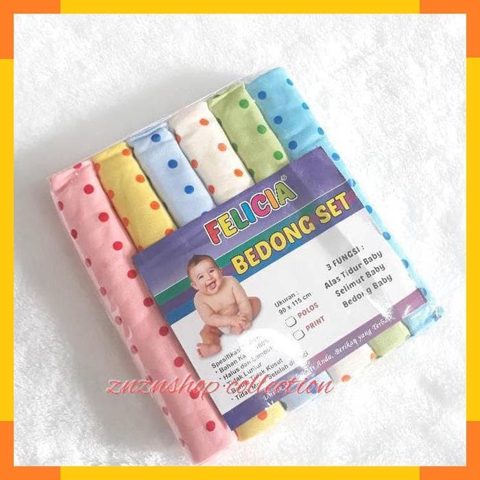 FELICIA - BEDONG BAYI RAINBOW SERIES POLKA MUDA ISI 6 PC
