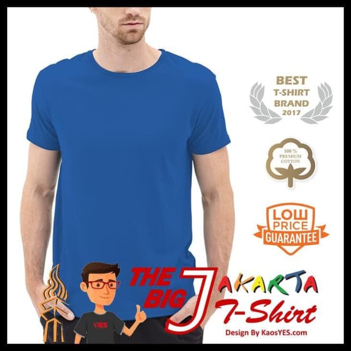 NEW KaosYES Kaos Polos T-Shirt O-NECK LENGAN PENDEK - Biru Tua,