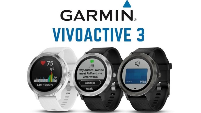black stainless steel garmin vivoactive 3