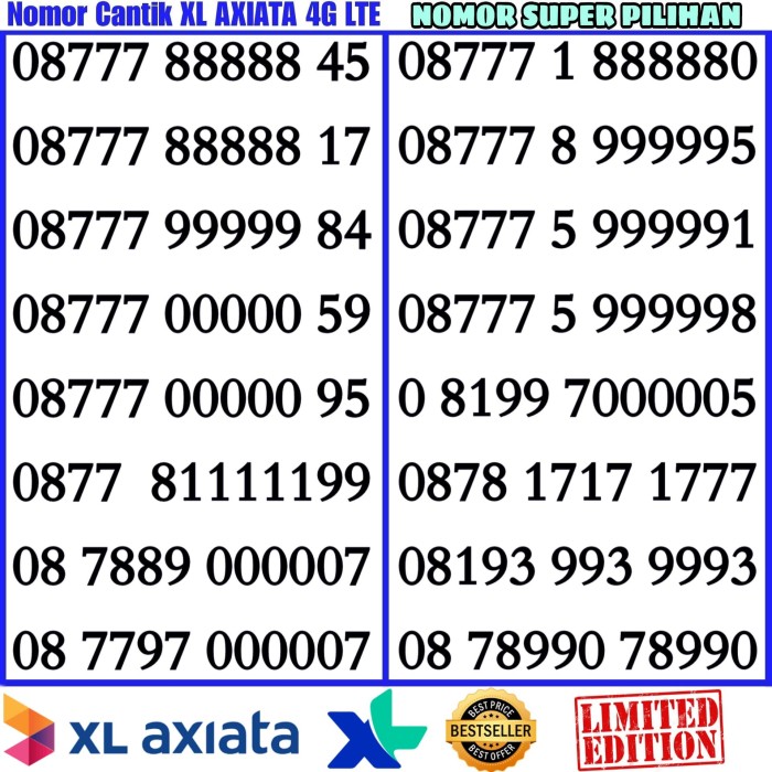 Nomor Cantik Kartu Perdana XL Super Hoki