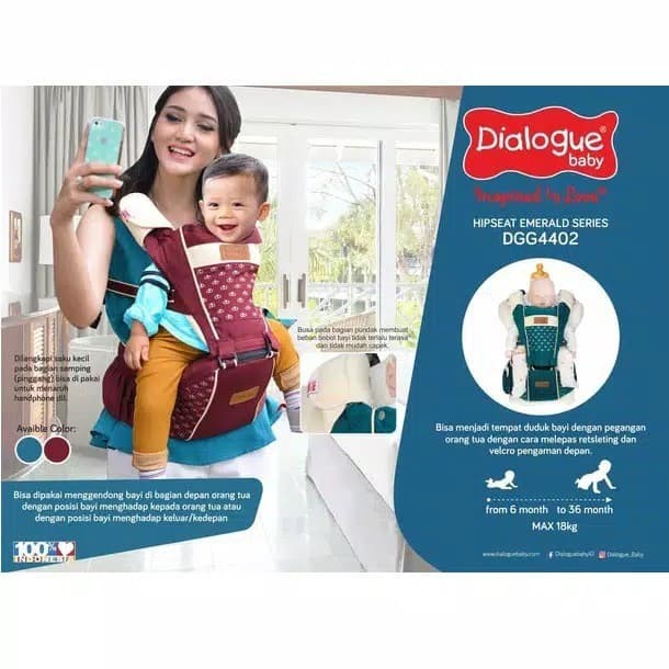 GENDONGAN BAYI RANSEL DIALOGUE BABY HIPSEAT EMERALD SERIES DGG 4402