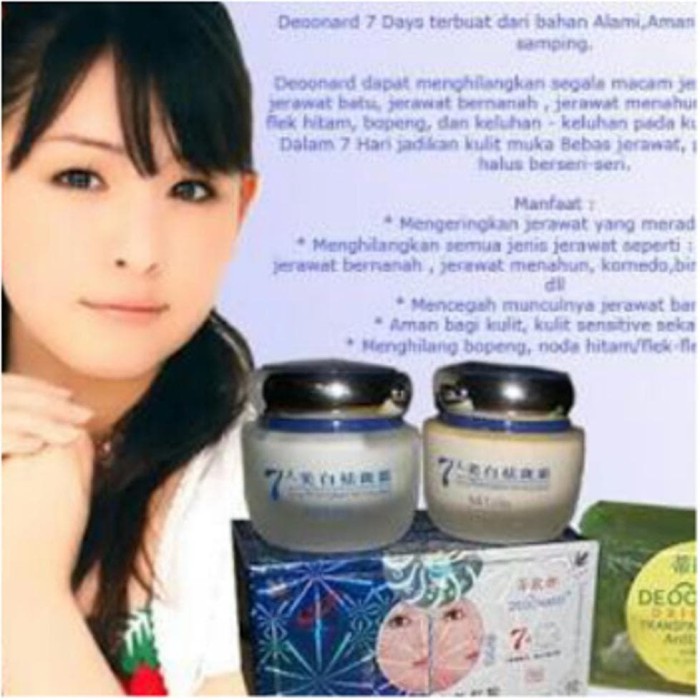 JUAL 7 HARI PEMUTIH WAJAH CREAM SIANG MALAM & SABUN ALAMI DEONARD