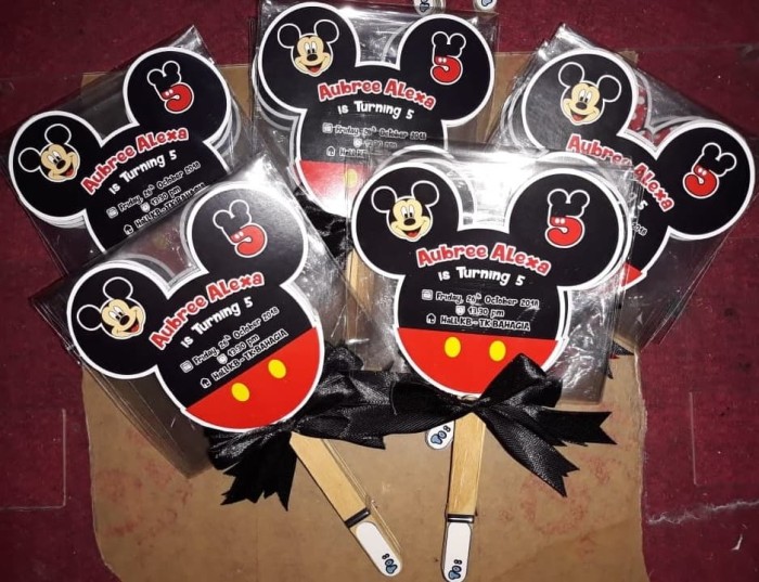 Jual Undangan Stik Ultah Undangan Stik Ulang Tahun Tema Mickey Mouse Kota Malang Ok Shop Tokopedia