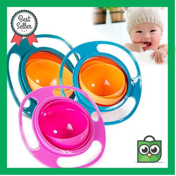 TERJAMIN Gyro Bowl Universal - Mangkok Anti Tumpah untuk Anak - DME