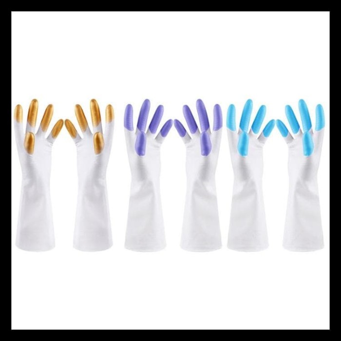 SARUNG TANGAN KARET CUCI PIRING ANTI AIR RUBBER GLOVE MURAH - HPR088 -