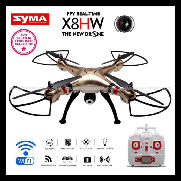 MURAH SYMA X8HW WITH CAMERA DRONE HOLD WIFI/LIVE VIEW/2 MP SUDAH READY