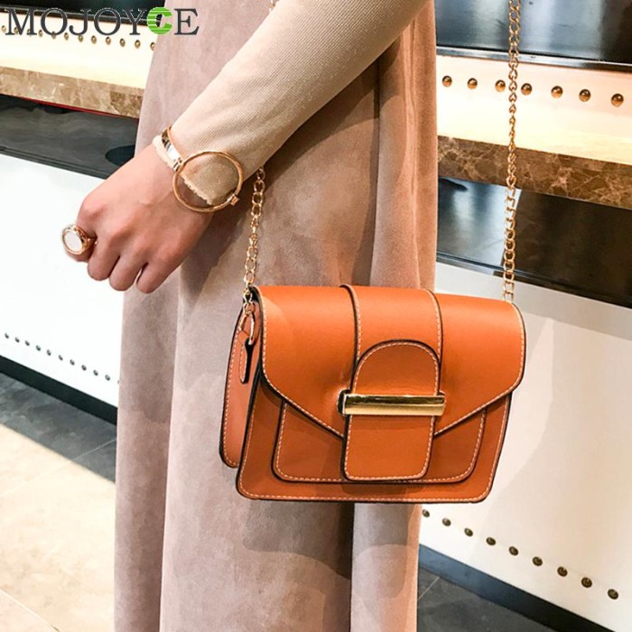 PU Kulit Wanita Tas Bahu Fashion Rantai Panjang Tas Cewek Tas Kecil Ta