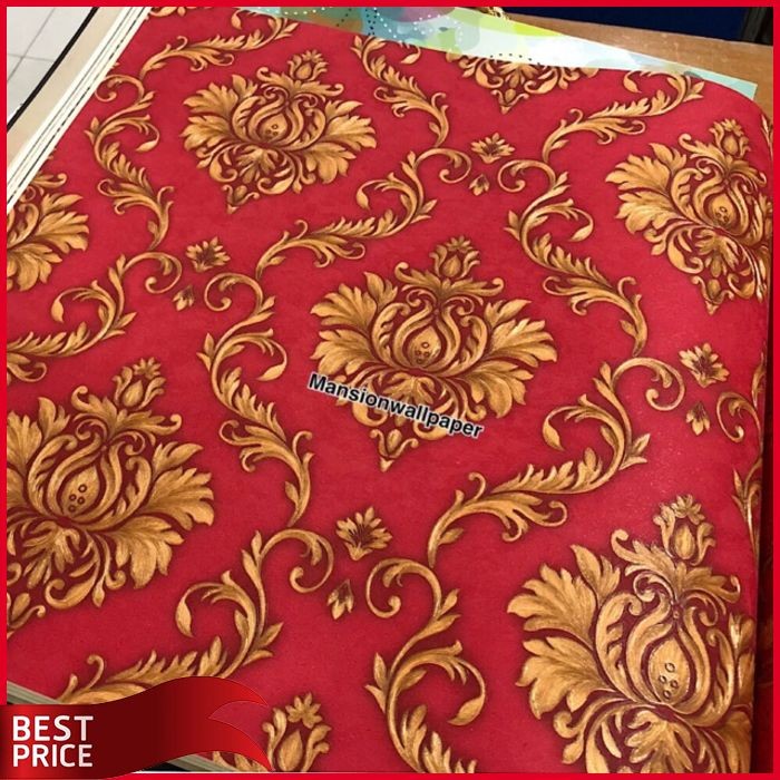 Jual Wallpaper Dinding Klasik Batik Merah Hitam Gold Jakarta Pusat Paull Store 22 Tokopedia