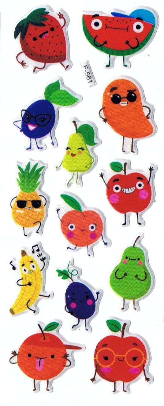 Jual SK498 Stiker Sticker Timbul Set Strip Aneka Gambar Kartun Buah Fruit Kab Sidoarjo Pusat Mainan Edukasi