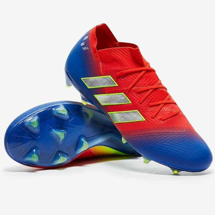 blue and red football cleats