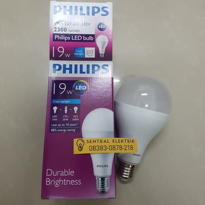 Lampu led bulb 19w 19 watt 19 w Putih Philips Garansi 2th ledbulb