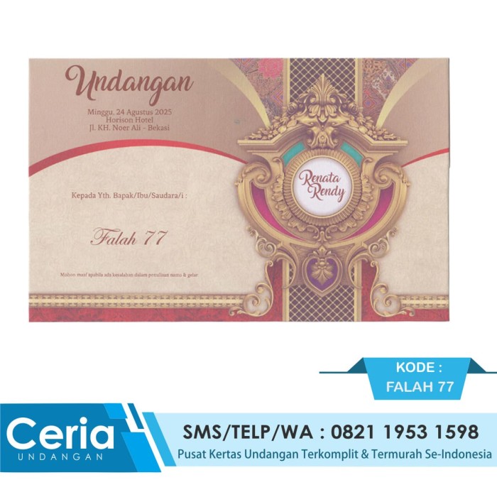 Jual Blangko Undangan Kosong Falah 77 Termurah Kota Semarang Ceria Undangan Tokopedia
