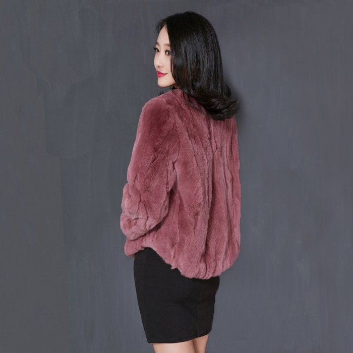 red rabbit fur coat