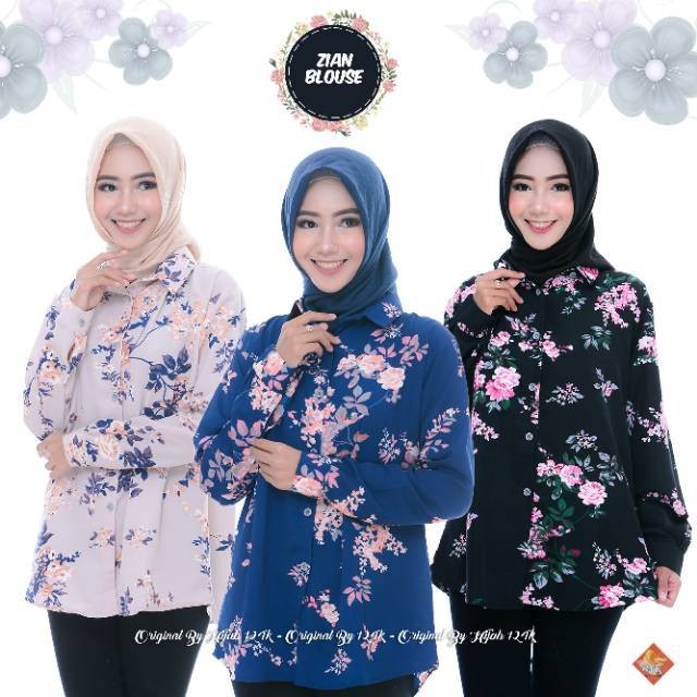 Terkeren 11 Gambar  Baju  Atasan Wanita Motif Bunga  