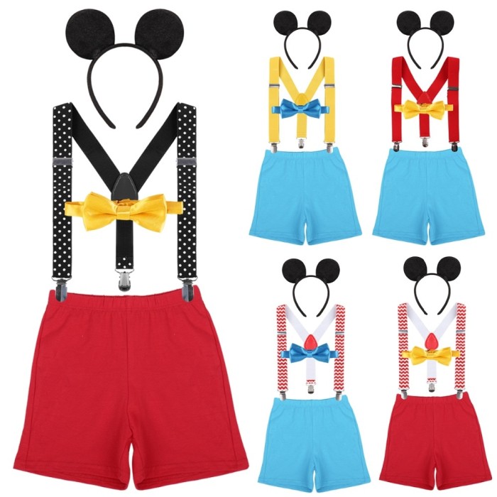 Jual Baju Bayi 4pcs Set Mickey Mouse Baby Boys Girls 1st Birthday