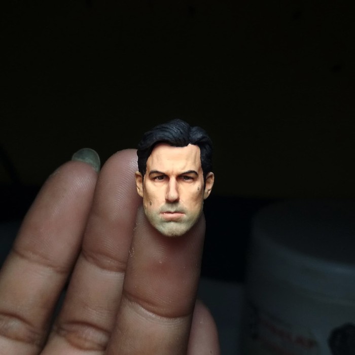 1//6 Ben Affleck Batman Head Sculpt 2.0 For Bruce Wayne Hot Toys Phicen Figure