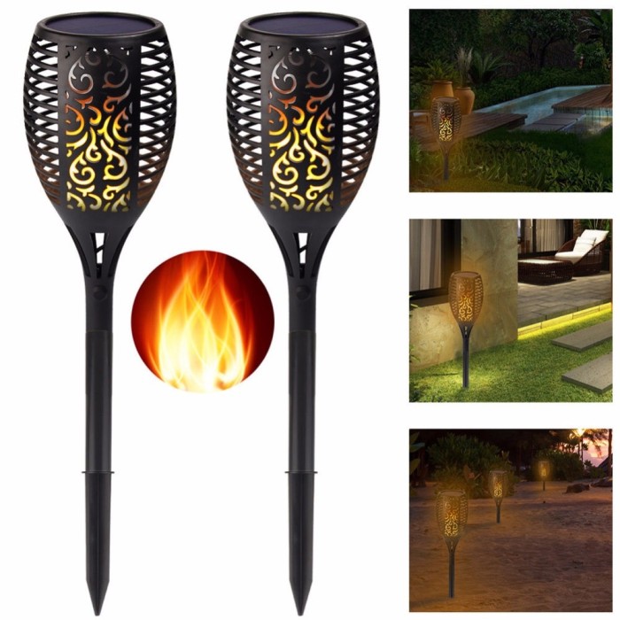 Jual 2 Pack Solar Tiki Torch Lights Led Garden Waterproof Outdoor Pack Solar Tiki Torch Lights Led Garden