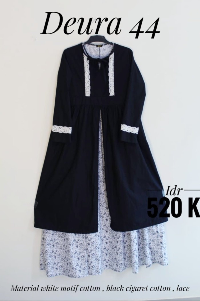 Foto Produk GAMIS MUSLIMAH DEURA 44 BLACK - Hitam, S dari assalam busana