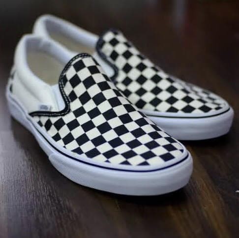 jual vans slip on checkerboard