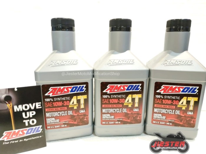 Foto Produk Oli Synthetic 4T Performance 10W 30 Oli AMSOIL 100% Synthetic 1 Quartz dari Jiester Motomodification