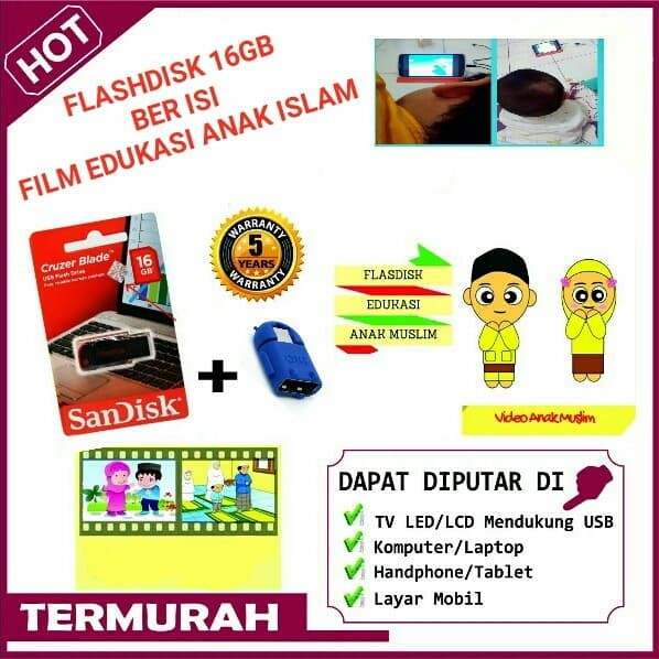 Flashdisk 16gb video edukasi anak muslim