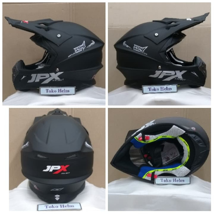 Jual helm JPX cross JPX trail polos hitam doff Jakarta Barat Toko