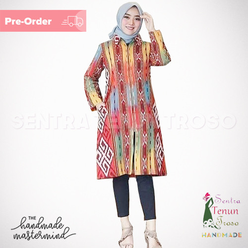 Model Baju Tunik Kain Tenun Tulisan